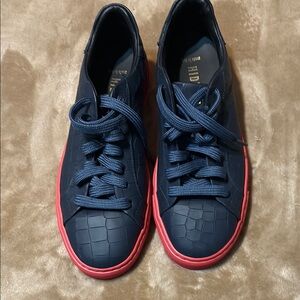 Navy and Red women’s sneakers made in Italy